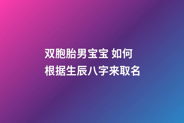 双胞胎男宝宝 如何根据生辰八字来取名